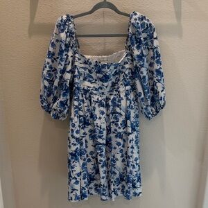 Abercrombie & Fitch Emerson Poplin Puff Sleeve Mini Dress